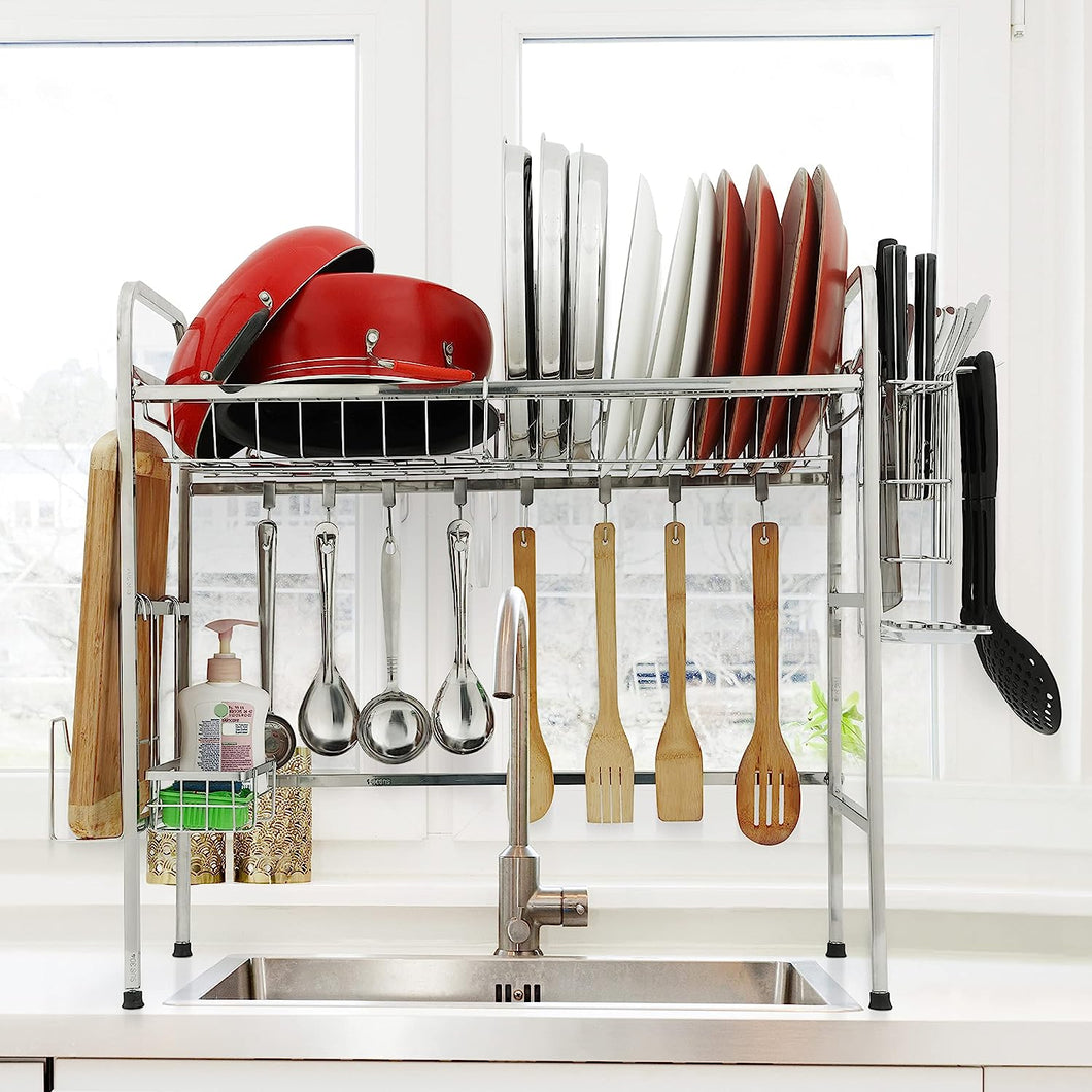 Large Stainless Steel Over The Sink Dish Drying Kitchen Rack