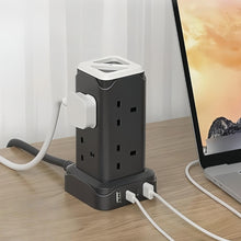 Load image into Gallery viewer, 12-Outlet Surge Protector Power Strip Extension Cord with Long Cable

