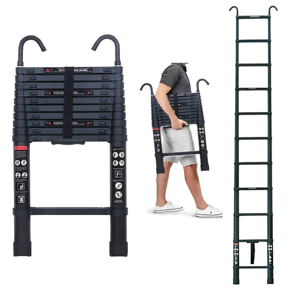 Heavy Duty Telescopic Roof Access Ladder with Roof Hook – Until Times Up