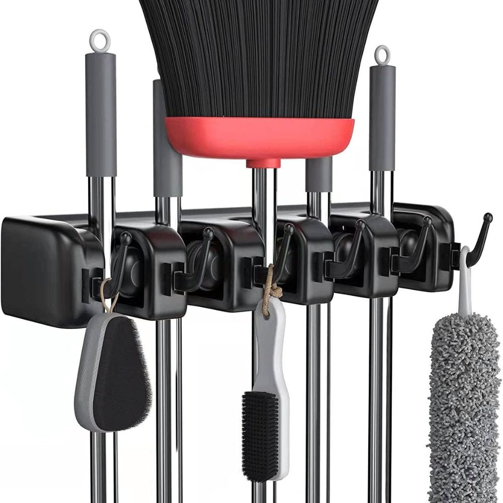 Wall Mounted Broom Holder and Mop Organizer