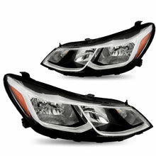 Load image into Gallery viewer, 2016-2019 Chevy Cruze Black Housing Headlights, Halogen Crystal Clear Lens Assembly, Left &amp; Right Side Pair, Direct OEM Fit
