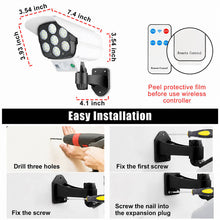 Load image into Gallery viewer, 2 Pack Solar Motion Sensor Lights Outdoor, 77 LED Wireless Flood Security Spotlights for Yard, Garden, Driveway
