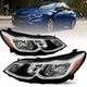 2016-2019 Chevy Cruze Black Housing Headlights, Halogen Crystal Clear Lens Assembly, Left & Right Side Pair, Direct OEM Fit