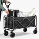 Collapsible Garden Utility Wagon Cart, Foldable with Adjustable Handle for Outdoor Yard, Camping, Beach
