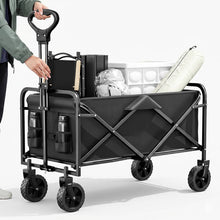Load image into Gallery viewer, Collapsible Garden Utility Wagon Cart, Foldable with Adjustable Handle for Outdoor Yard, Camping, Beach

