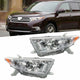 2011-2013 Toyota Highlander Chrome Headlights, Left & Right Side Headlamp Assembly Pair