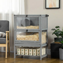 Load image into Gallery viewer, Large Wooden Hamster Cage With Wheels And Seesaw
