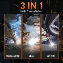 Load image into Gallery viewer, 3 in 1 Mig Tig MMA Welder 200A Gasless Flux Core Inverter Welding Machine
