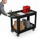 Heavy Duty Utility Cart with 2 Shelves, 550 lb Capacity, 360 Degree Swivel Wheels for Garage Warehouse Use