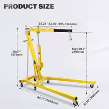 Load image into Gallery viewer, 2 Ton Engine Hoist Cherry Picker Foldable Hydraulic Shop Crane Heavy Duty Lift for Garage Workshop

