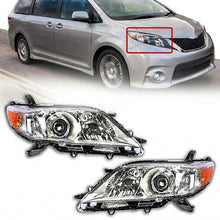 Load image into Gallery viewer, 2011 to 2020 Toyota Sienna Halogen Headlights, Clear Lens Chrome Housing, Left Driver &amp; Right Passenger Side Pair, Direct OEM Fit
