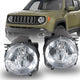 2015 to 2018 Jeep Renegade Halogen Headlights, Black Housing Clear Projector Lens, Left Driver & Right Passenger Side Pair, Direct OEM Fit