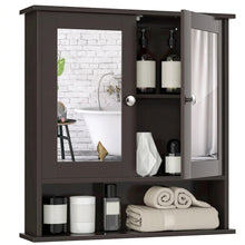 Load image into Gallery viewer, Wall Mounted Medicine Cabinet with Mirror, Black Bathroom Storage Cabinet for Vanity Organization
