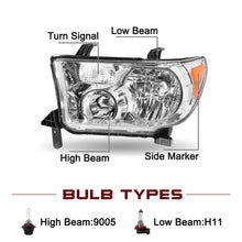 Load image into Gallery viewer, 2007-2013 Toyota Tundra / 2008-2017 Sequoia Chrome Headlight Assembly Pair
