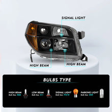 Load image into Gallery viewer, 2006-2008 Honda Pilot Black Headlight Assembly Pair with Amber Corners
