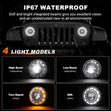 Load image into Gallery viewer, 7-Inch Round LED Projector Headlight with White DRL &amp; Amber Turn Signal
