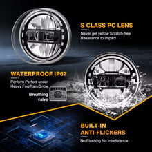 Load image into Gallery viewer, 7-Inch Round LED Headlight with Halo DRL &amp; High/Low Beam
