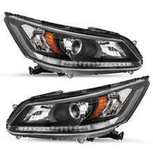 Load image into Gallery viewer, 2013-2015 Honda Accord Sedan Black Projector Headlight Assembly Pair - No DRL
