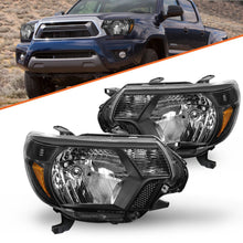 Load image into Gallery viewer, 2012-2015 Toyota Tacoma Black Headlight Assembly Pair with Amber Corners

