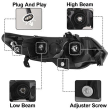 Load image into Gallery viewer, 2006-2011 Honda Civic 2-Door Coupe LED DRL Headlight Assembly Pair - Black
