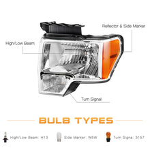 Load image into Gallery viewer, 2009-2014 Ford F-150 Chrome Headlight Assembly Pair
