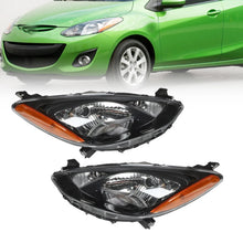 Load image into Gallery viewer, 2011-2014 Mazda 2 Halogen Headlight Assembly Pair - Black Housing
