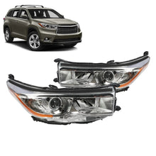 Load image into Gallery viewer, 2014-2016 Toyota Highlander Halogen Projector Headlight Assembly Pair - Chrome
