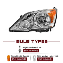 Load image into Gallery viewer, 2007-2011 Honda CR-V Chrome Headlight Assembly Pair with Amber Corner Lamps
