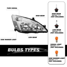 Load image into Gallery viewer, 2003-2007 Honda Accord Chrome Headlight Assembly Pair - Sedan &amp; Coupe
