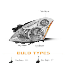 Load image into Gallery viewer, 2010-2012 Nissan Altima Sedan Chrome Headlight Assembly Pair with Amber Corners
