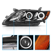 Load image into Gallery viewer, 2007-2009 Toyota Camry Dual LED Halo Projector Headlight Assembly Pair - Black
