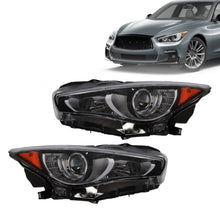 Load image into Gallery viewer, 2014-2022 Infiniti Q50 LED DRL Projector Headlight Assembly Pair - Chrome
