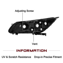 Load image into Gallery viewer, 2013-2015 Honda Accord Sedan Black Projector Headlight Assembly Pair - No DRL
