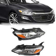 Load image into Gallery viewer, 2019-2021 Chevy Malibu Halogen Headlights, Crystal Clear Lens Assembly with Bulbs, Left &amp; Right Side Pair, Direct OEM Fit
