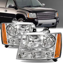 Load image into Gallery viewer, 2007-2014 Chevy Tahoe, Suburban &amp; Avalanche Chrome Headlight Assembly Pair
