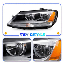 Load image into Gallery viewer, 2011-2018 Volkswagen Jetta Chrome Halogen Headlight Assembly Pair with Amber Markers
