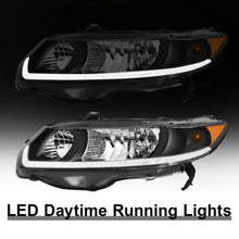 Load image into Gallery viewer, 2006-2011 Honda Civic 2-Door Coupe LED DRL Headlight Assembly Pair - Black
