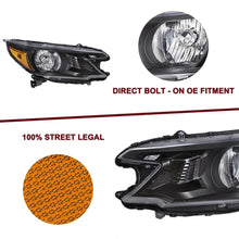 Load image into Gallery viewer, 2012-2014 Honda CR-V Black Headlight Assembly Pair with Amber Corner Lamps
