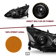 Load image into Gallery viewer, 2013-2015 Nissan Altima Sedan Black Projector Headlight Assembly Pair
