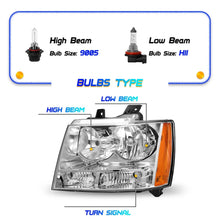 Load image into Gallery viewer, 2007-2014 Chevy Tahoe, Suburban &amp; Avalanche Chrome Headlight Assembly Pair
