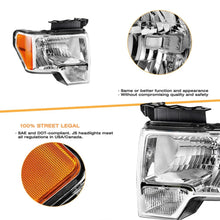 Load image into Gallery viewer, 2009-2014 Ford F-150 Chrome Headlight Assembly Pair

