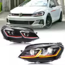 Load image into Gallery viewer, 2013-2017 VW Golf MK7 LED Projector Headlight Assembly Pair - Black
