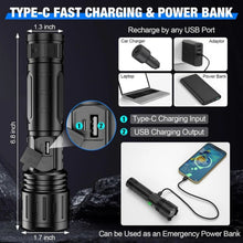 Load image into Gallery viewer, High-Power LED Flashlight for Outdoor &amp; Emergency Use
