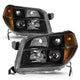 2006-2008 Honda Pilot Black Headlight Assembly Pair with Amber Corners