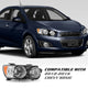 2012-2016 Chevrolet Sonic Halogen Headlight Assembly Pair with Chrome Bezels