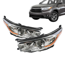 Load image into Gallery viewer, 2014-2016 Toyota Highlander Halogen Projector Headlight Assembly Pair - Chrome
