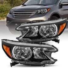 Load image into Gallery viewer, 2012-2014 Honda CR-V Black Headlight Assembly Pair with Amber Corner Lamps
