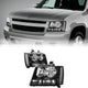 2007-2014 Chevy Tahoe Suburban Avalanche Black Headlights, Crystal Clear Lens Assembly, Left & Right Side Pair, Direct OEM Fit