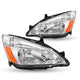 2003-2007 Honda Accord Chrome Headlight Assembly Pair with Amber Corners
