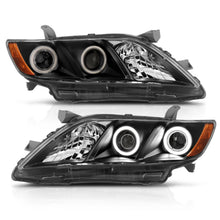 Load image into Gallery viewer, 2007-2009 Toyota Camry Dual LED Halo Projector Headlight Assembly Pair - Black
